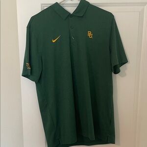 Baylor Nike Dark Green Polo Shirt with Gold Accents - Large